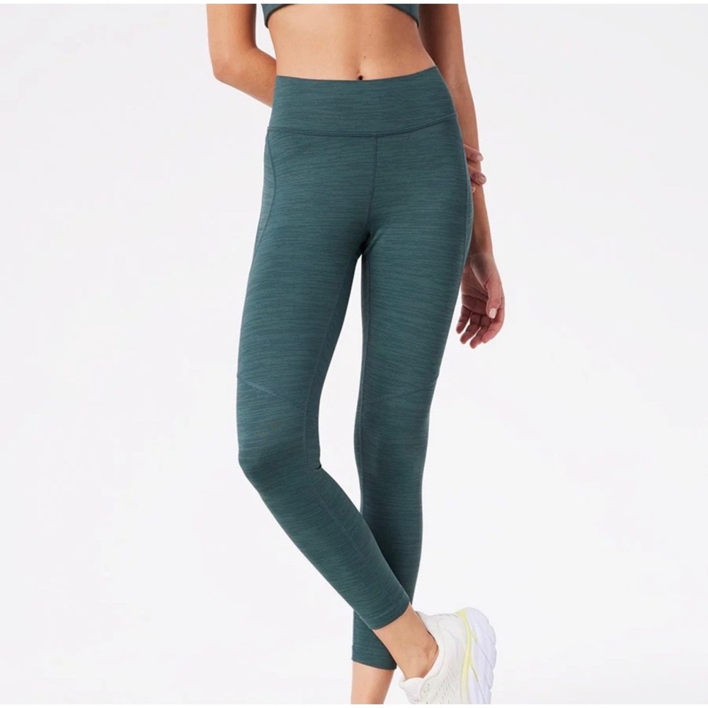 Outdoor Voices TechSweat‎ Flex Compression Leggings Forest Green Size S Pocket